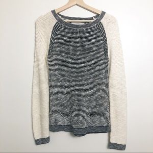 Loft Black & Cream Knit Raglan Sweater